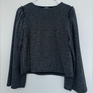 Express, sparkle bell sleeve top